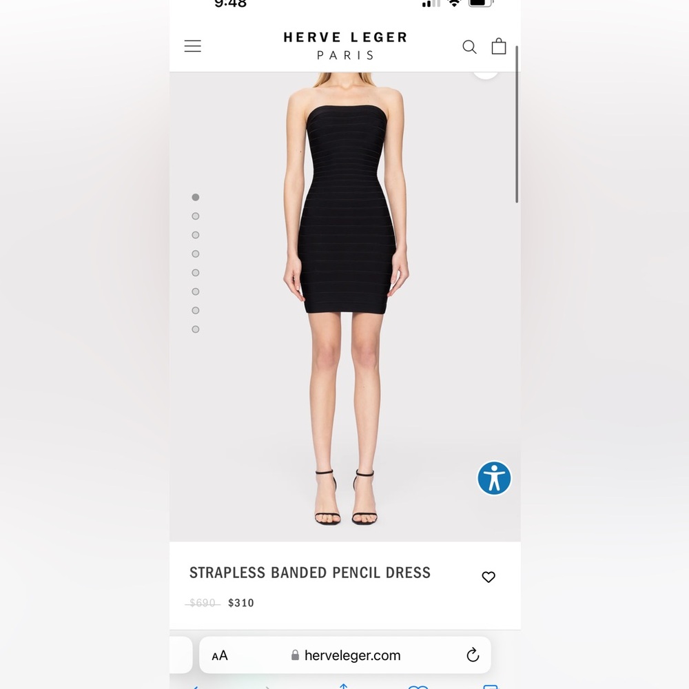 Herve leger black mini bandage dress NWT